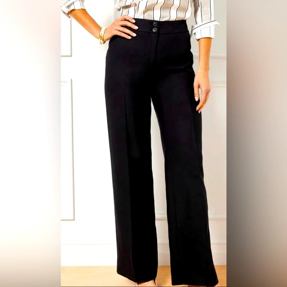 TALBOTS SZ 18 Straight Leg Unlined Classic Capsule Wardrobe Trousers Pants NEW